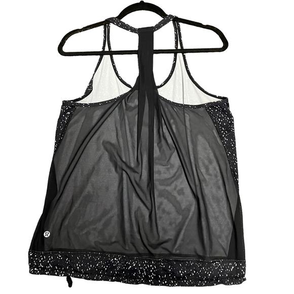 Lululemon Drop It Like It's Hot Butterfly Texture Black Mesh Tank Top Size 8 - Picture 3 of 7